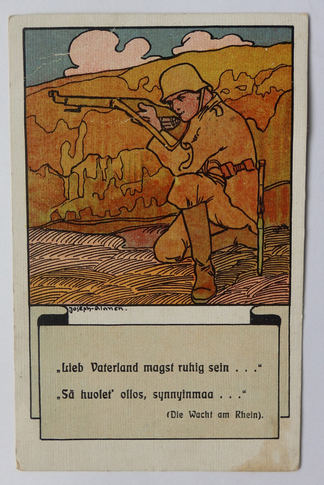 Joseph Alanen,vapaussota-aiheinen kortti