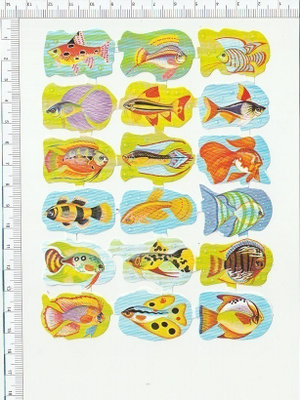 *  upeat kalat, pikku-arkki, 15x11cm *