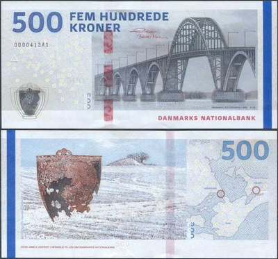 Tanska Denmark 500 Kroner 2020 UNC sign. Rohde uusi versio