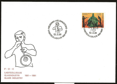 1981 FDC 1,10mk Lasiteollisuus 300 v