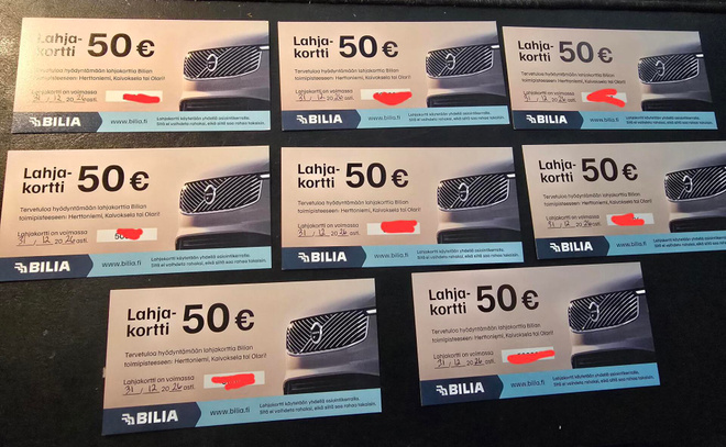 Lahjakortit Bilia Volvo