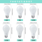 E27 LED-lamppu Sisäisellä Liiketunnistimella – 20W, Kylmä - pikkukuva 3