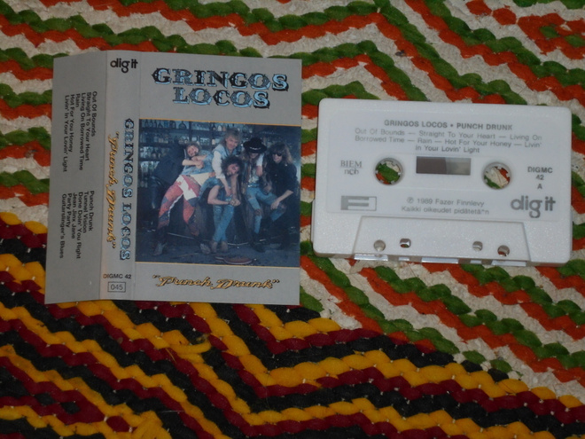 C-kasetti - GRINGOS LOCOS - Punch Drunk - 1989 hard rock EX