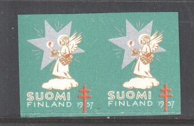 Tub joulumerkki 1957  Hammastamaton pari