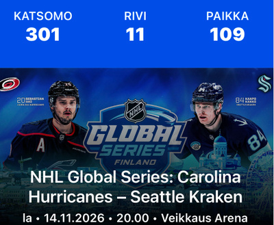 6 lippua NHL Global Series 14.11
