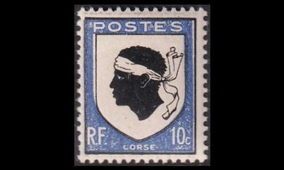 Ranska 752b ** Vaakuna Korsika sininen (1946)