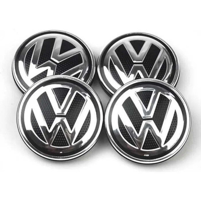 Volkswagen vannekeskiöt – Kromi-Musta – 56mm (4kpl sarja)