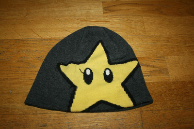 H&M Mario Super Star harmaa tähti pipo 110-122