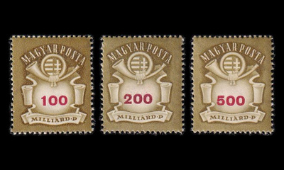 Unkari 916-8 ** Käyttösarja vaakuna ja postitorvi (1946)