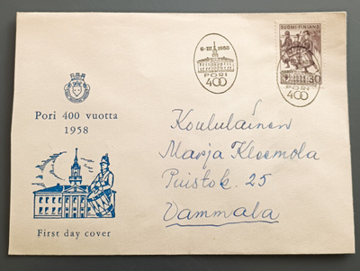 1957 FDC Pori, tuloleima