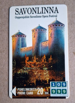 SAVONLINNA 1994 puhelinkortti 20 mk - pieni painos