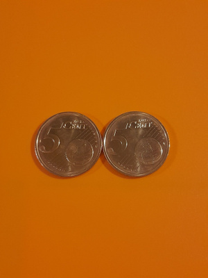 Saksa 5 Euro Cent UNC 2002J,2 kpl
