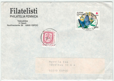 1990 PR 2,00 mk ym kaunis kirje
