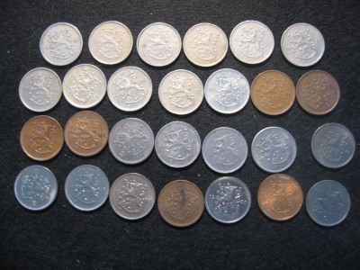27 kpl 1 markka - 1928-1952 koko sarja