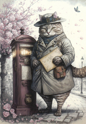 Seikkailija-kissa tyylikkäänä