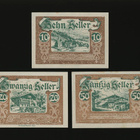 Itävalta Notgeld 10, 20, 50 Heller, Wald 1920 - pikkukuva 1