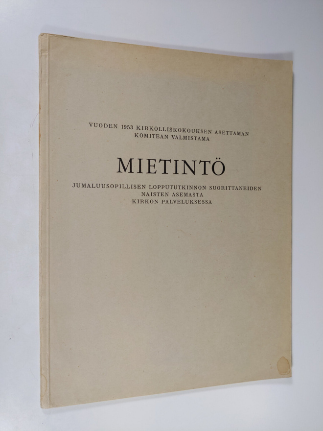 Vuoden 1953 kirkolliskokouksen asettaman komitean valmist...