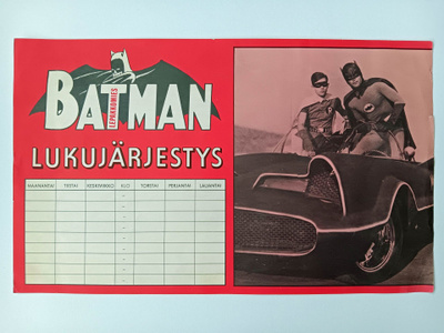 Suomalainen Batman-lukujärjestys vuodelta 1966
