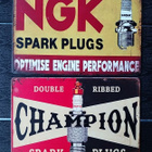 NGK ja Champion tulppa mainokset peltikyltit - pikkukuva 1