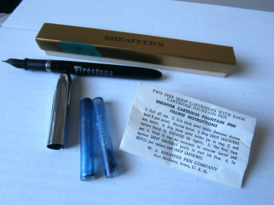 SHEAFFER`S MUSTEKYNÄ FIRESTONE + boxi