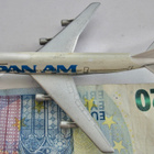 VANHA Pienoismalli Lentokone Boeing 747 Pan Am Metalli Saksa - pikkukuva 1