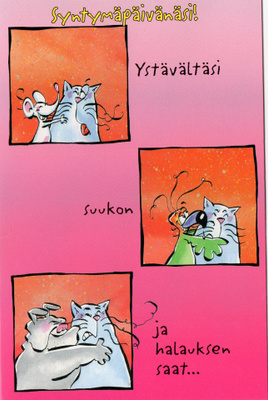 Syntymäpäivänäsi-taittokortti & kuori