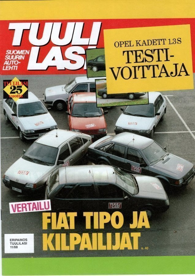 Opel Kadett vertailutesti -esite, 1988