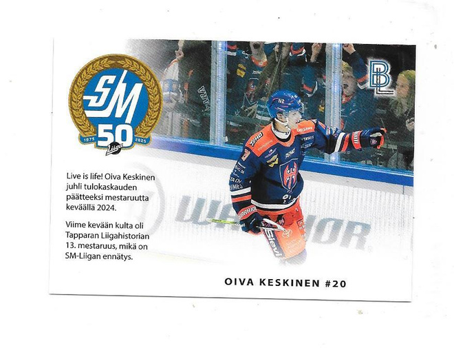 2024-25 BlueLine MatchCard #4/6 Oiva Keskinen Tappara
