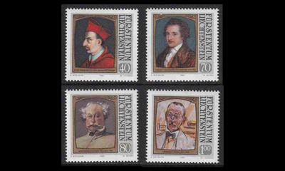 Liechtenstein 784-7 ** Maalauksia kuuluisista vieraista (198