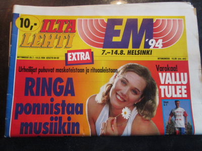 ILTALEHTI EM 94 HELSINKI PAKSU EXTRA LEHTI 80 ISOA SIVUA