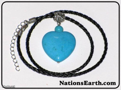 Blue Heart Shaped Turquoise Pendant *NEW*