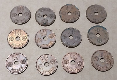 10 penniä 1941 - 12 kpl