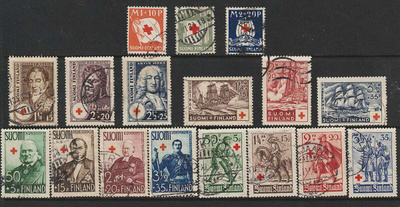 1930-40 Viisi PunaisenRistin huippu-sarjaa leimattuina