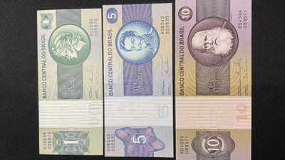 Banco Central Do Brazil 1,5,10 Cruzeiros 1972 - 1980