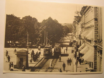 VANHA Postikortti Helsinki Raitiovaunu n. 1920-l