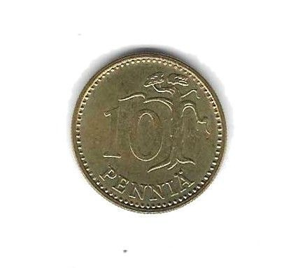 1974 10 PENNIÄ KOLIKKO KÄYTETTY