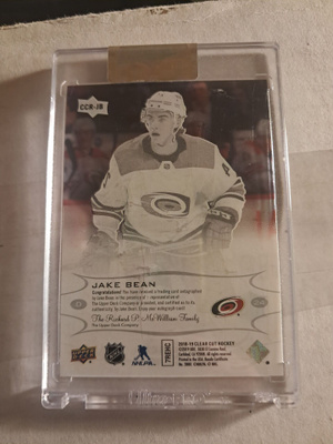 18-19 Upper Deck Clear Cut Jake Bean Rookie RC Autograph #cc