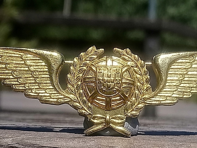 Kullanvärinen Ilmailumerkki. Halkaisija - 86 mm. Ehjä lukitu