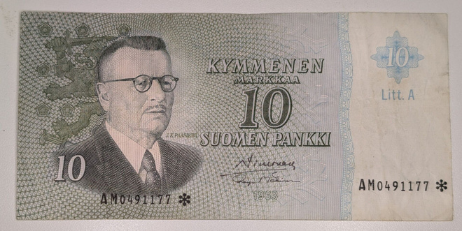 10 Markkaa 1963 Litt. A Tähti AM0491177