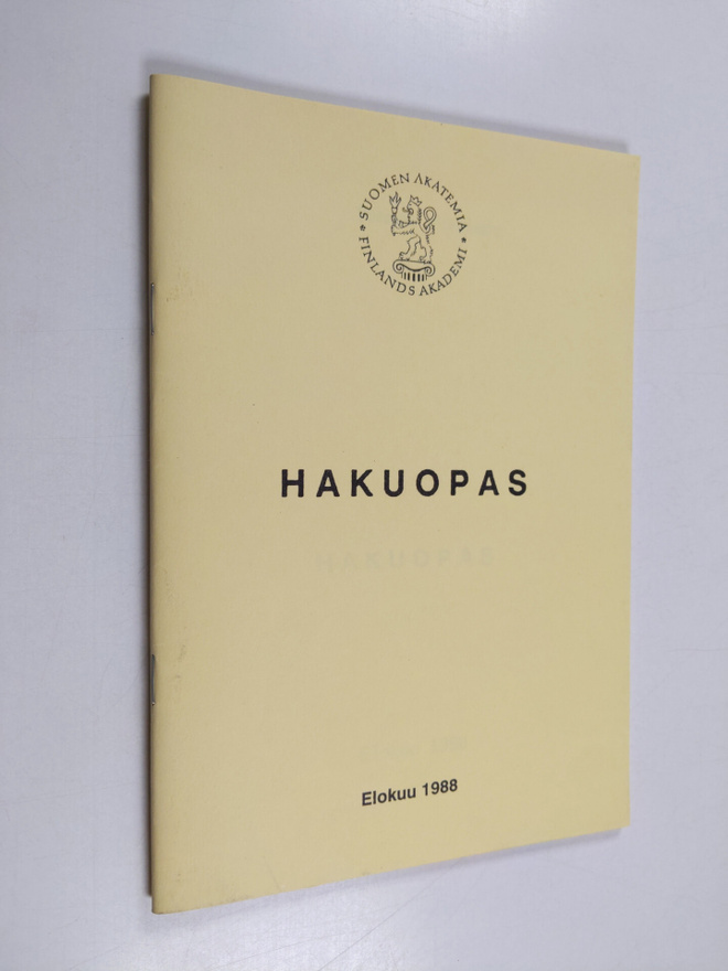Hakuopas : elokuu 1988