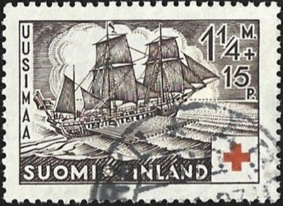 1937 Punainen Risti 1 1/4 mk + 15 p leimattu LaPe 199