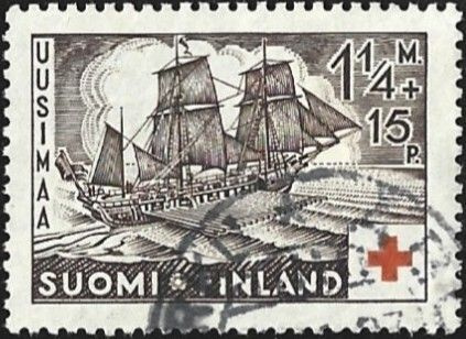 1937 Punainen Risti 1  1/4 mk + 15 p leimattu LaPe 199