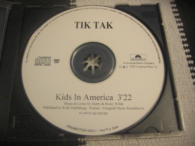 Tiktak - Kids In America (promo cds)
