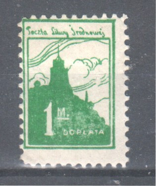 Keski-Liettua 1921 1 m lunastusmerkki