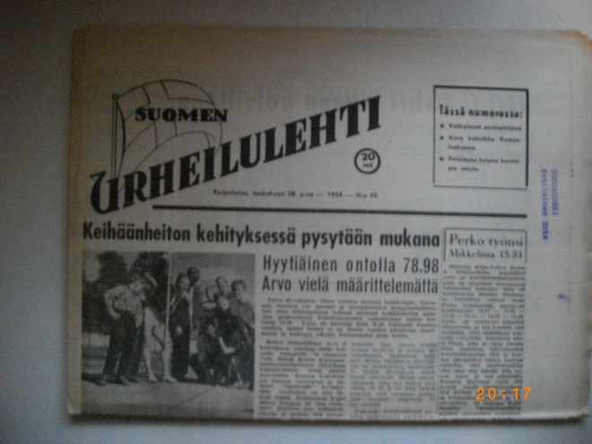 Suomen Urheilulehti Nro 42/1954 (25.2)