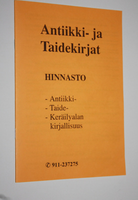 Antiikki- ja taidekirjat : hinnasto