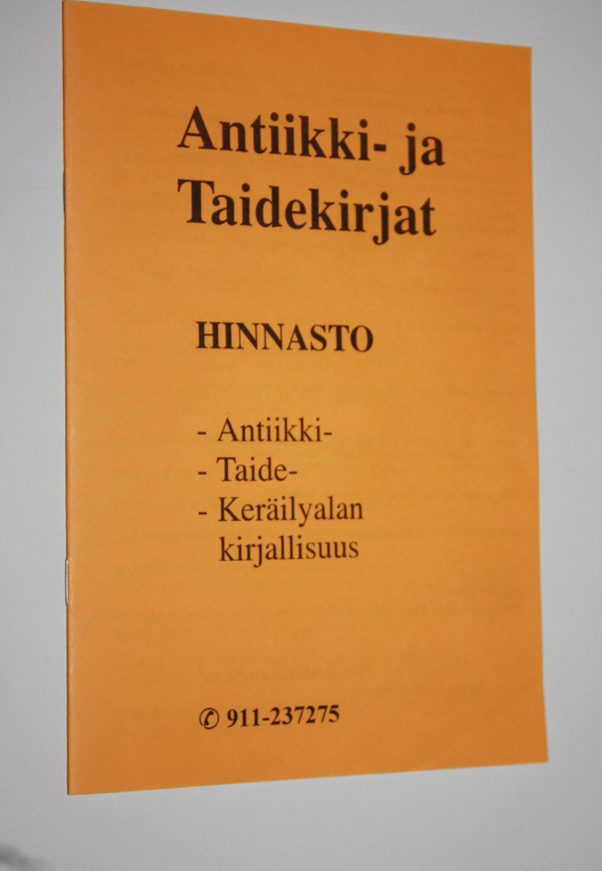 Antiikki- ja taidekirjat : hinnasto