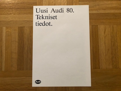 Esite Audi 80 B3 Tekniset tiedot 1987 VAG