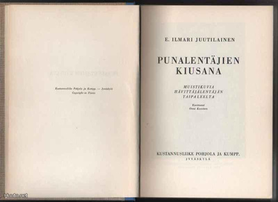 Juutilainen,Ilmari: Punalentäjien kiusana, Pohjola 1956, 1.p