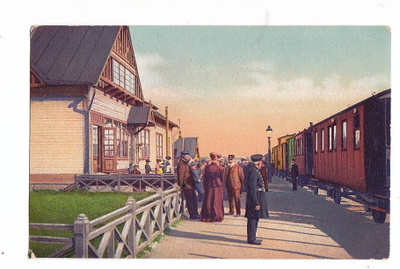 VANHA Postikortti Raahe Rautatie Asema Juna 1900-l